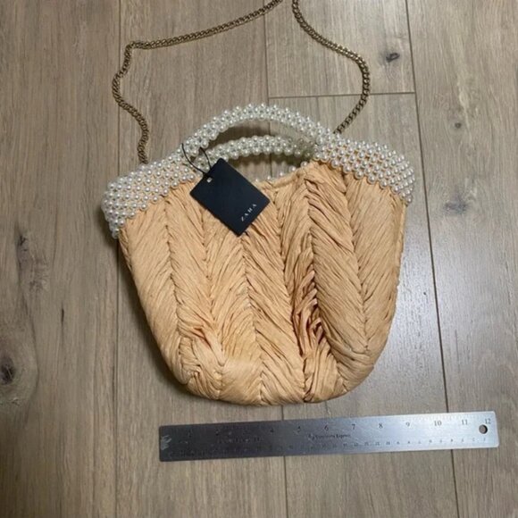 Zara Faux Pearl Bead Basket Bag - Picture 8 of 11